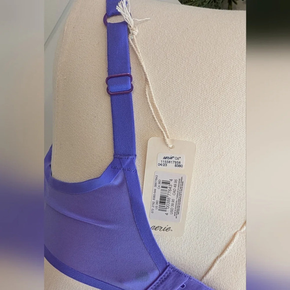 NWT Aerie Smoothez Mesh unlined balconette bra purple size 36D - Picture 6 of 6